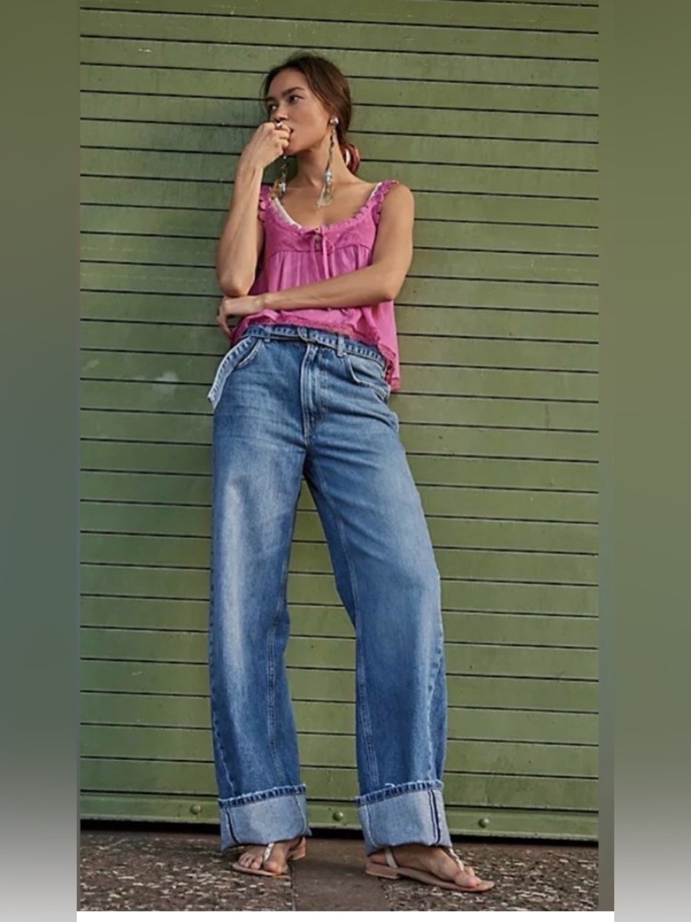 FREE PEOPLE x We The Free East Bay Cuffed Jeans/Spunky size 31 - Picture 5 of 16